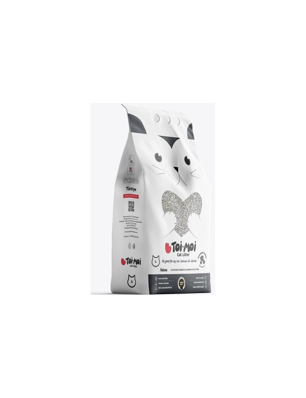 ARENA NATURA -TOI MOI- CARBON ACTIVADO CLUMPING CAT LITTER X 5 LITROS