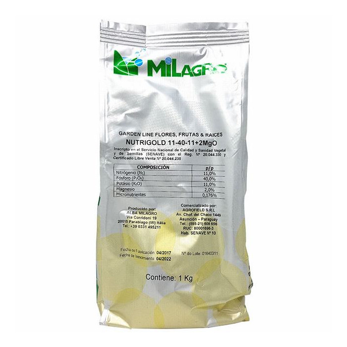 GARDEN LINE FLORES-FRUTAS Y RAICES - NUTRIGOLD (11-40-11) BOLSA X 1 KILO