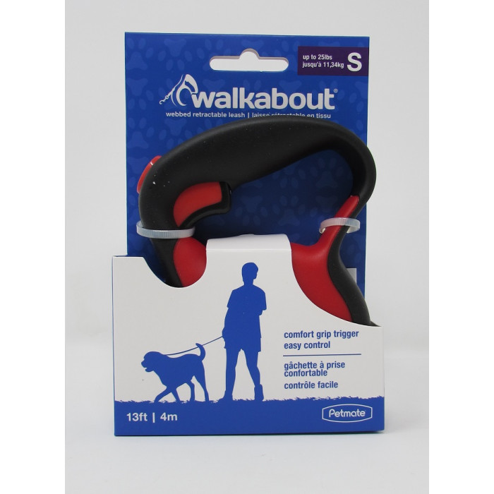 TIRADOR RETRACTIL PETMATE WALKABOUT ROJO PEQUEÑO REF. 02398