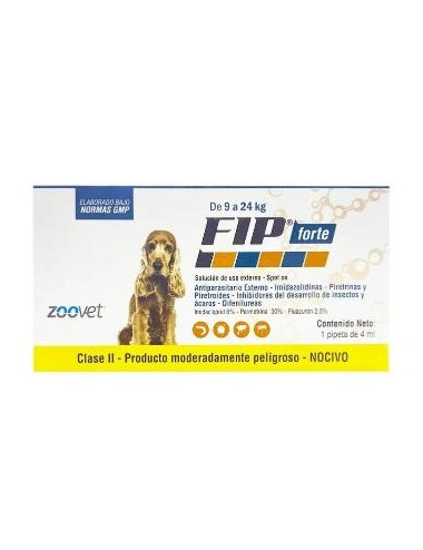 FIP FORTE PERROS DE 9 A 24 KILOS X 1 PIPETA (UNIDAD)