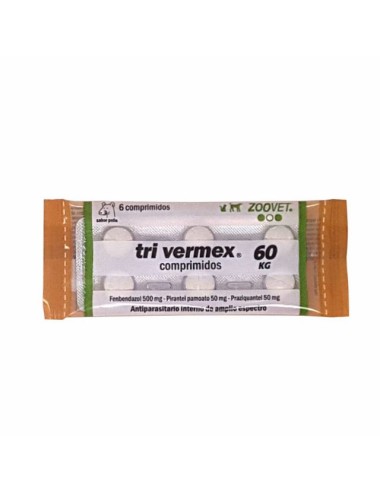 TRI VERMEX (PARA 60 KILOS) X 6 COMPRIMIDOS