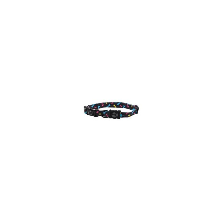 COLLAR DE NYLON DOCO -ESTAMPADO HUESOS- M REF DCL002