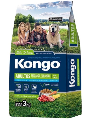 KONGO ADULTO MEDIANOS Y GRANDES X 3 KG