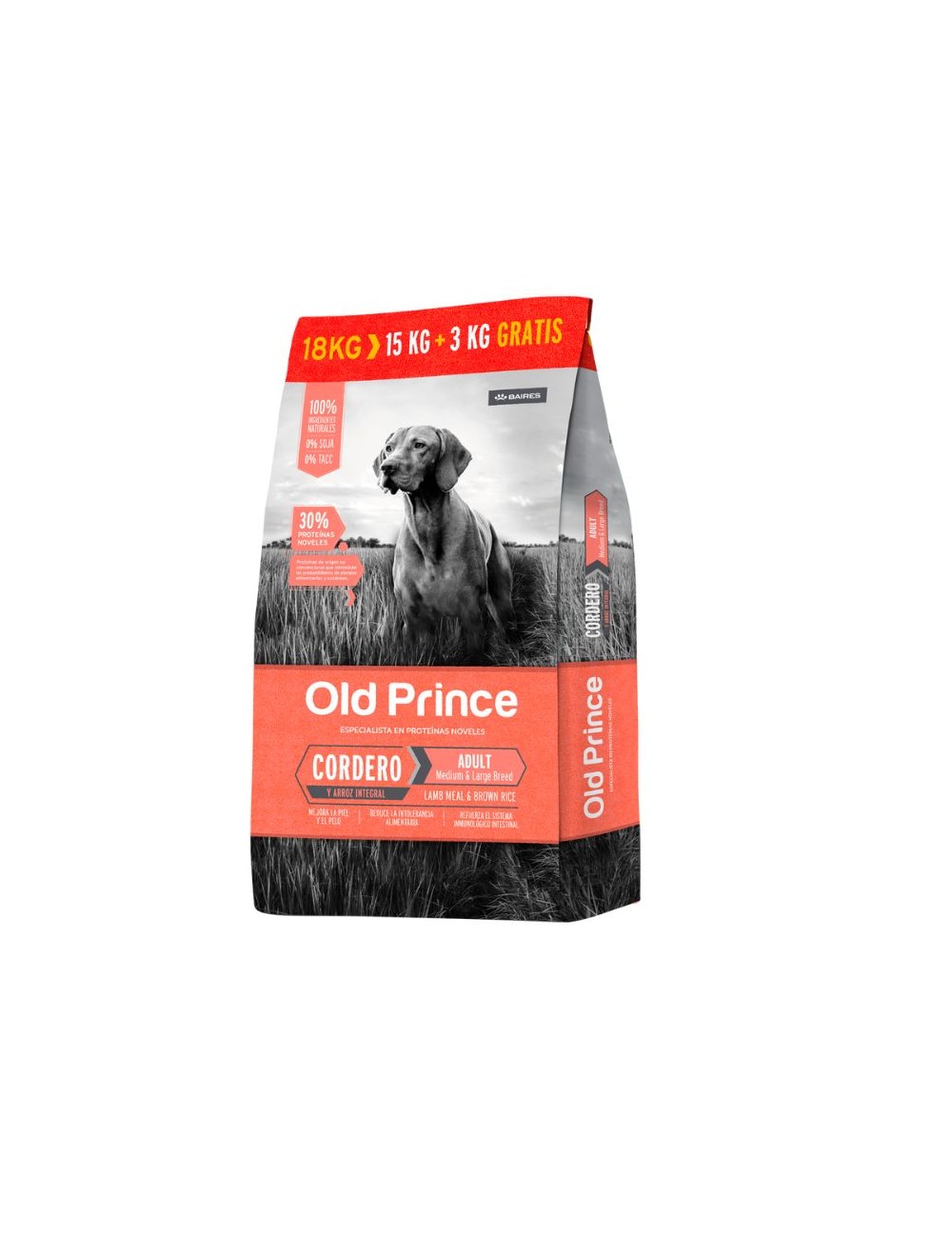 OLD PRINCE CORDERO Y ARROZ ADULTOS MEDIUM & LARGE X 15 KG