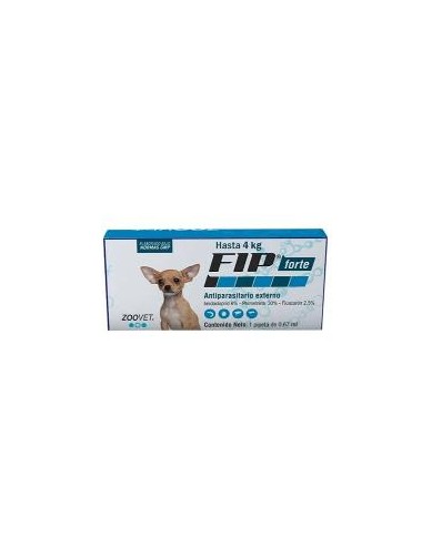 FIP FORTE PERROS HASTA 4 KILOS X 1 PIPETA (UNIDAD)
