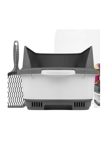KIT CAJA DE ARENA PARA GATOS CATECO GRIS