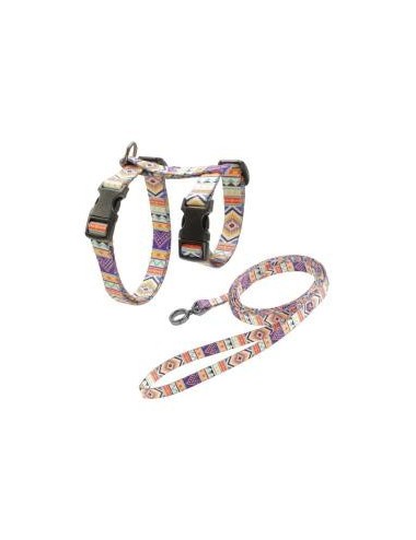 ARNES + TIRADOR DE NYLON P/ GATO DOCO -ESTAMPADO C7- REF CHL2022072