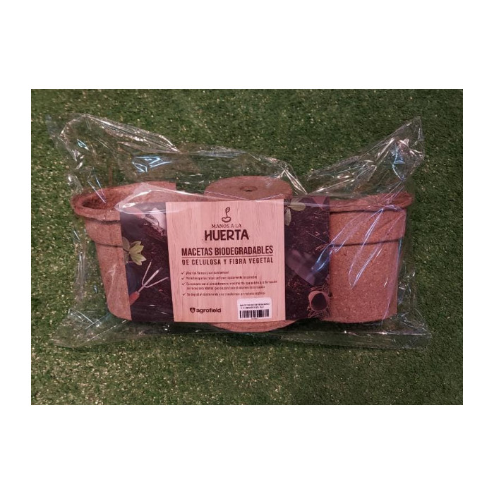 MACETAS BIODEGRADABLE X 3 UNIDADES DE 10,5 (D) X 11 (H)