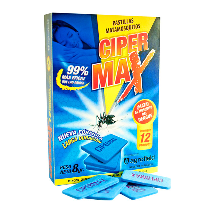 CIPERMAX PASTILLAS MATAMOSQUITOS X 12 UNIDADES