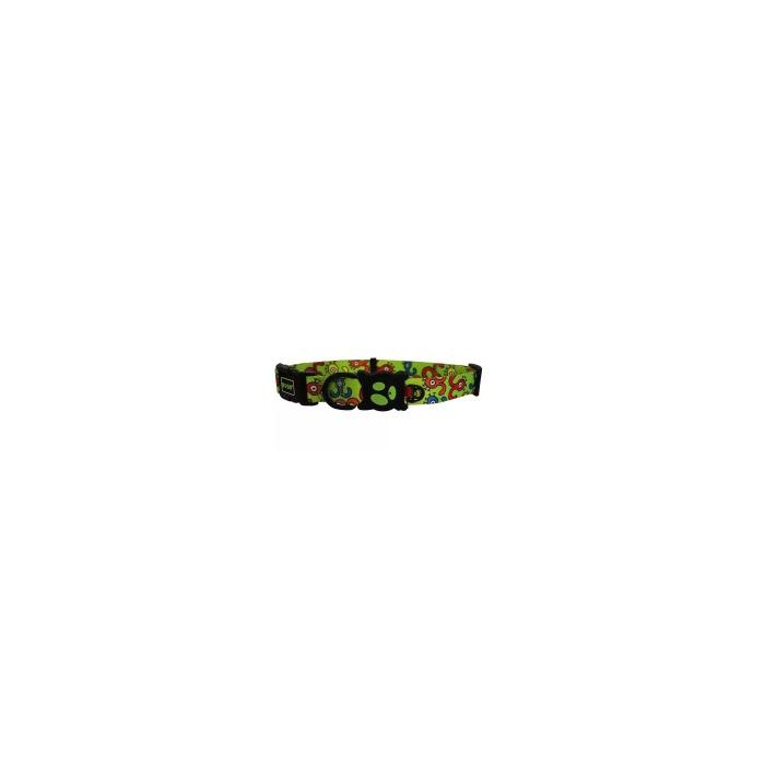 COLLAR DE NYLON DOCO -ESTAMPADO VERDE- M REF DCL002