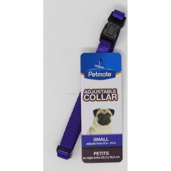 COLLAR PETMATE NYLON ADJUST. LILA PEQUEÑO REF. 10978