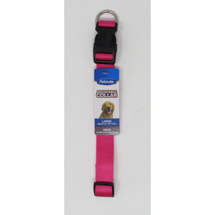COLLAR PETMATE NYLON ADJUST. ROSADO GRANDE REF. 11081