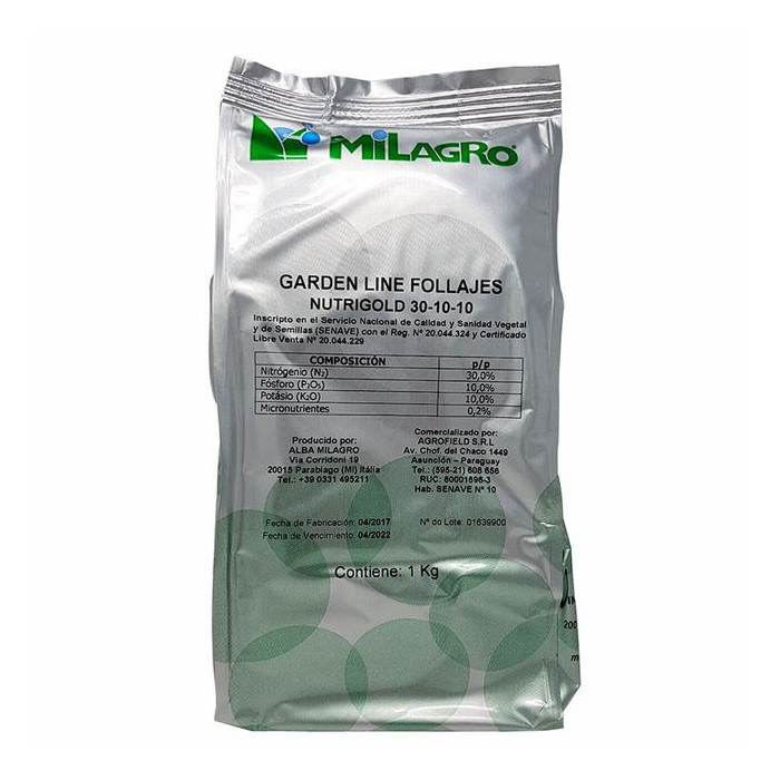 GARDEN LINE FOLLAJES - NUTRIGOLD (30-10-10)  BOLSA X 1 KILO