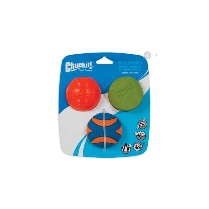 JUGUETE PETMATE CHUCKIT PACK X 3 MED REF. 33072