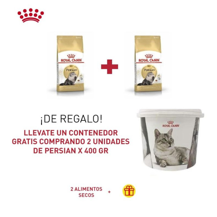 PROMO RCF FBN PERSIAN 2 UNI. X 400GR  + BARRIL ROYAL CANIN