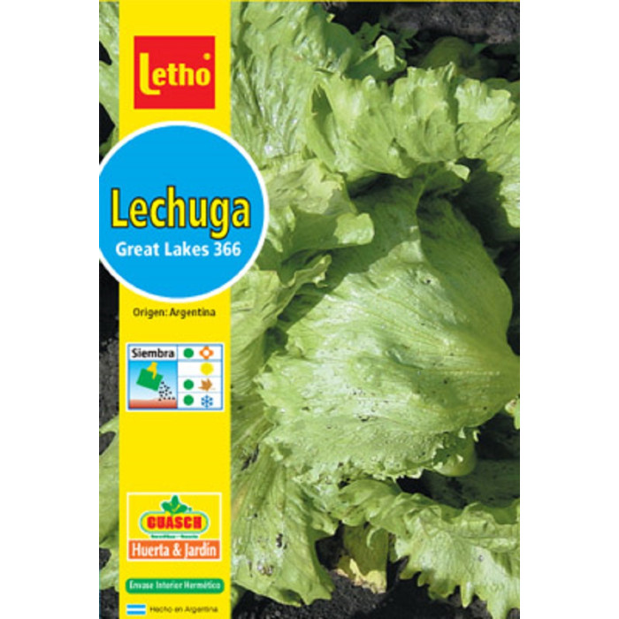 SOBRE DE HORTALIZAS -LETHO-LECHUGA GREAT LAKES- X 4 GRAMOS