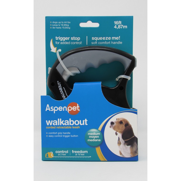 TIRADOR RETRACTIL PETMATE ASPEN WALK. ROJO MEDIANO (BASICO) REF. 30675