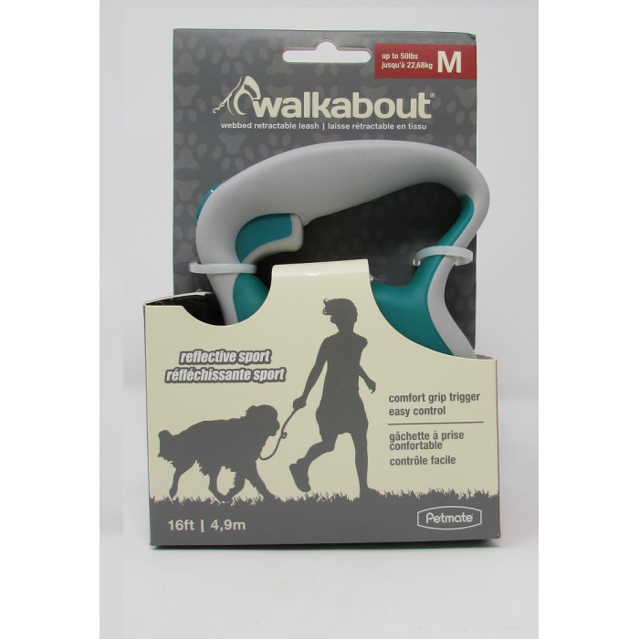TIRADOR RETRACTIL PETMATE WALK. REFLEC. VERDE MEDIANO REF. 02419