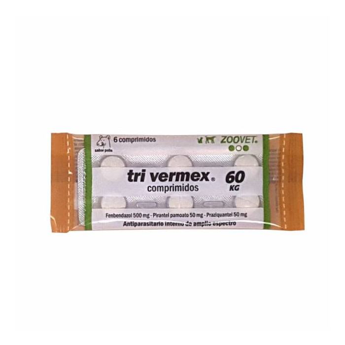 TRI VERMEX (PARA 60 KILOS) X 6 COMPRIMIDOS