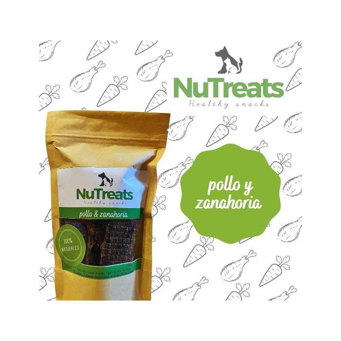 SNACK NATURAL -NUTREATS- POLLO Y ZANAHORIA X 100 GRAMOS