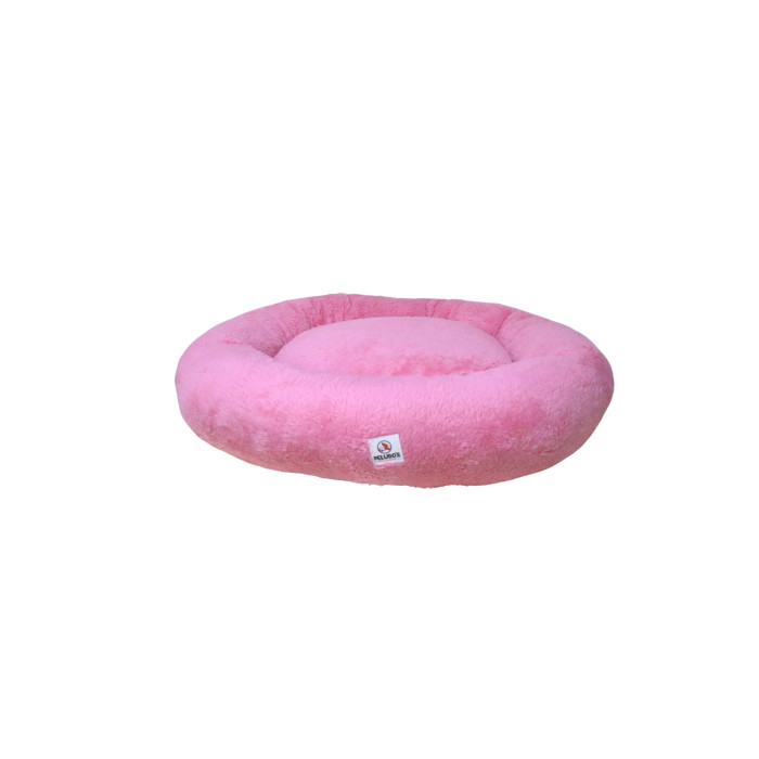 CAMA PELUDOS REDONDA DE PELUCHE ROSA G